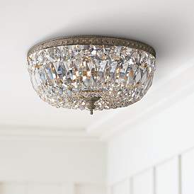 Image1 of Crystorama Ceiling Mount 14" Wide English Bronze Crystal Ceiling Light