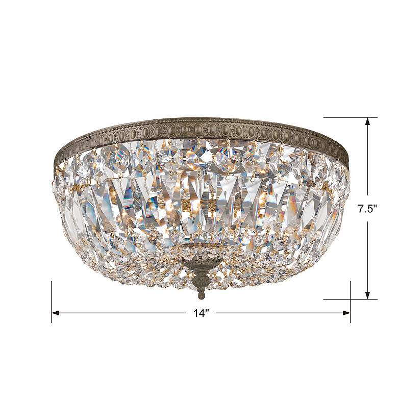 Image 7 Crystorama Ceiling Mount 14" Wide English Bronze Crystal Ceiling Light more views