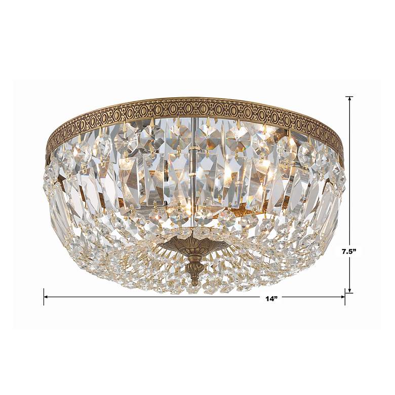 Image 6 Crystorama Ceiling Mount 14" Wide Olde Brass Ceiling Light more views