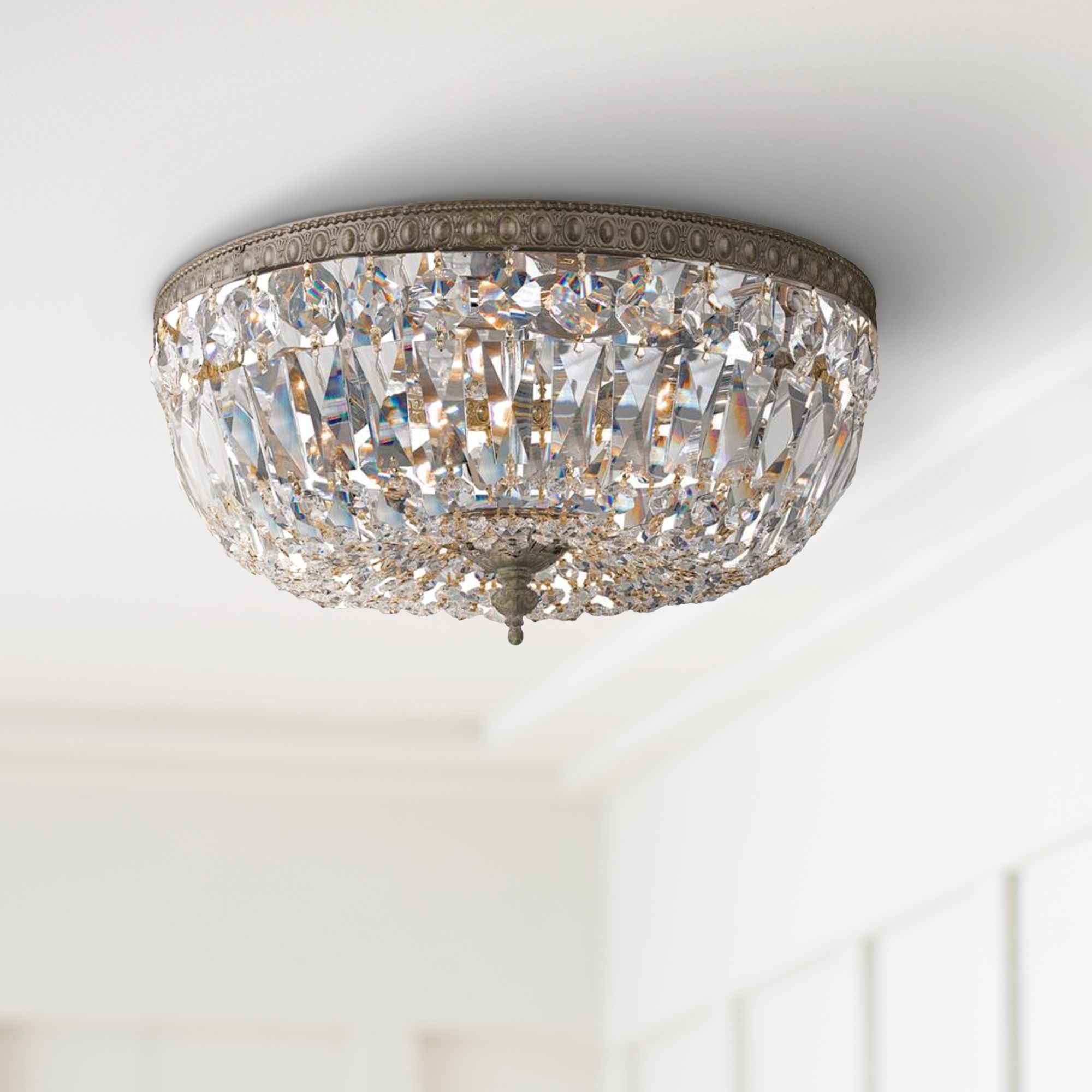 crystorama flush mount chandelier