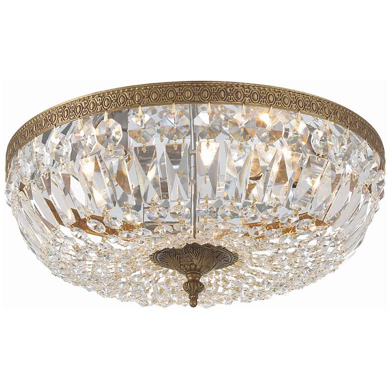 Image 2 Crystorama Ceiling Mount 16" Wide Brass Crystal 3-Light Ceiling Light