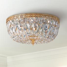Crystorama Ceiling Mount 16" Wide Brass Crystal 3-Light Ceiling Light Crystorama Ceiling Mount 16" Wide Brass Crystal 3-Light Ceiling Light