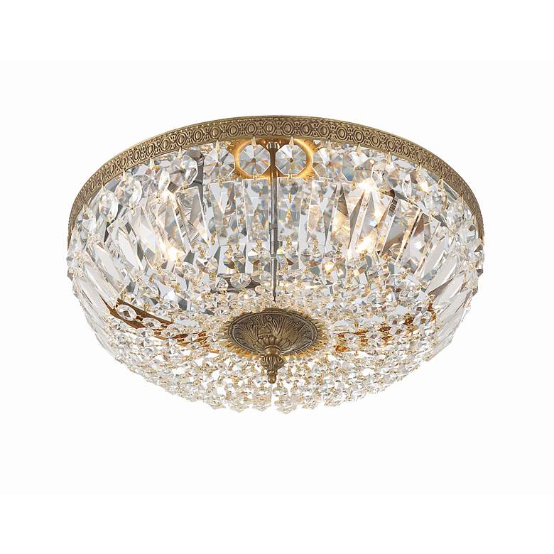 Image 4 Crystorama Ceiling Mount 16" Wide Brass Crystal 3-Light Ceiling Light more views