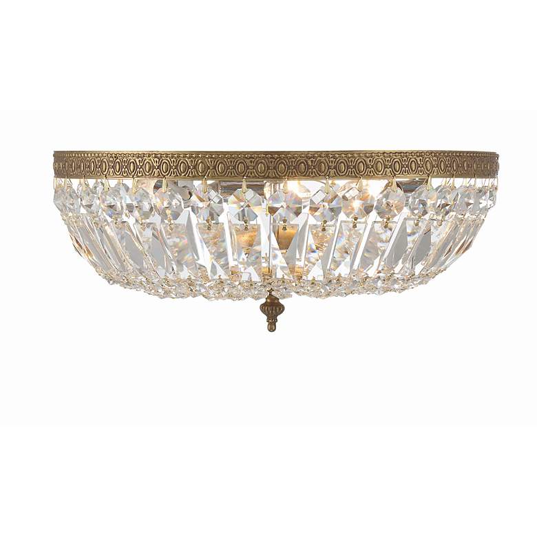Image 5 Crystorama Ceiling Mount 16" Wide Brass Crystal 3-Light Ceiling Light more views