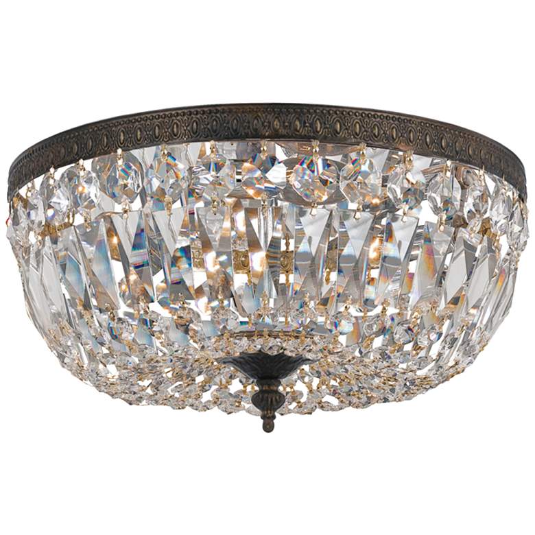 Image 2 Crystorama Ceiling Mount 16 inch Wide Bronze Crystal 3-Light Ceiling Light