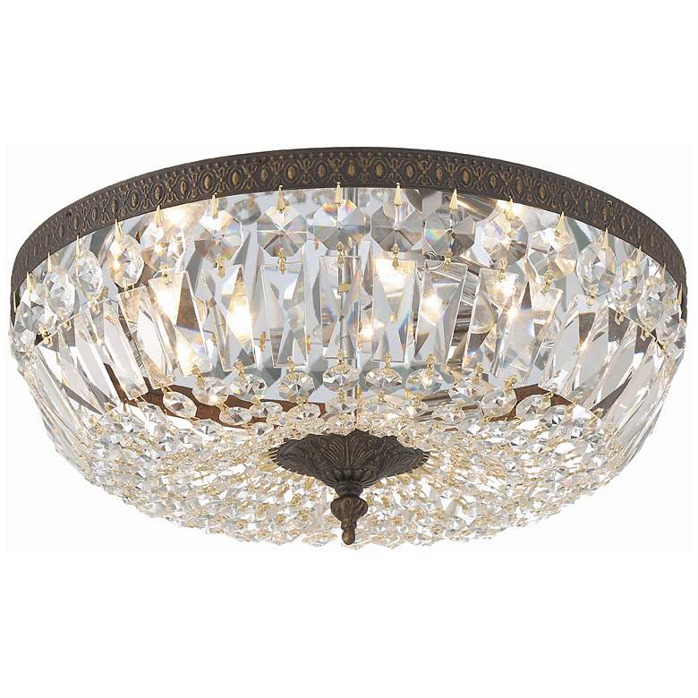 Image 2 Crystorama Ceiling Mount 16" Wide Bronze Crystal 3-Light Ceiling Light
