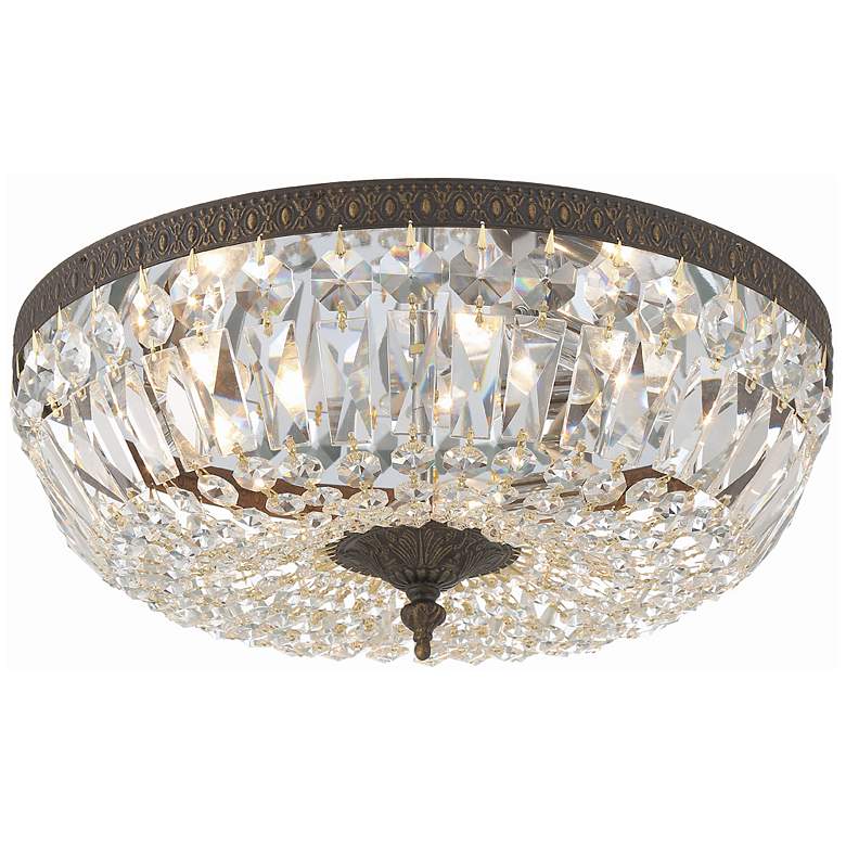 Image 2 Crystorama Ceiling Mount 16 inch Wide Bronze Crystal 3-Light Ceiling Light