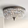 Crystorama Ceiling Mount 16" Wide Bronze Crystal 3-Light Ceiling Light