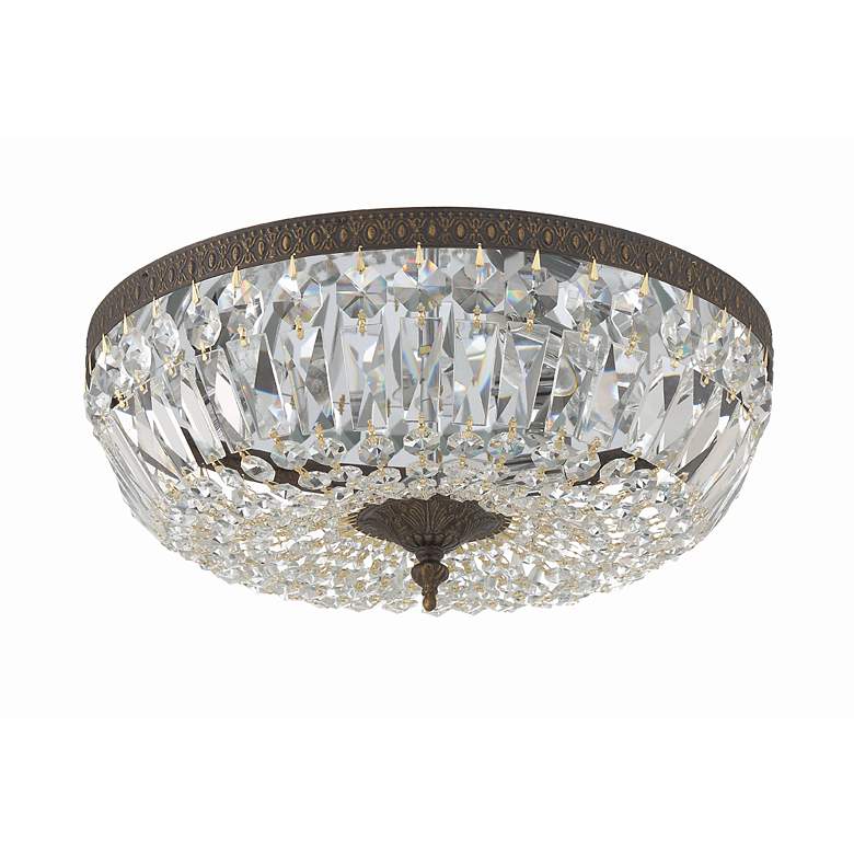 Image 3 Crystorama Ceiling Mount 16 inch Wide Bronze Crystal 3-Light Ceiling Light more views