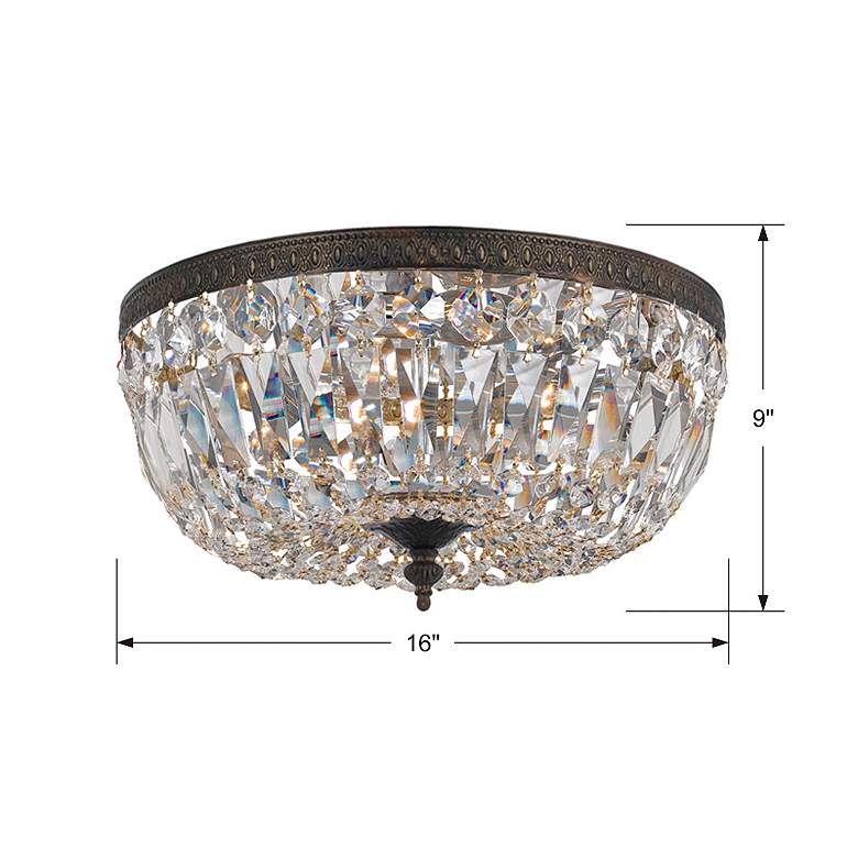 Image 7 Crystorama Ceiling Mount 16" Wide Bronze Crystal 3-Light Ceiling Light more views