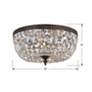 7_Crystorama Ceiling Mount 16" Wide Bronze Crystal 3-Light Ceiling Light more views