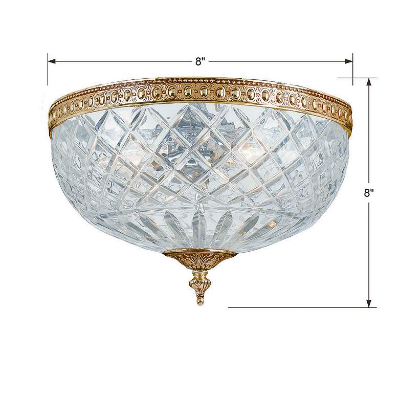 Image 7 Crystorama Ceiling Mount 8" Wide Olde Brass Ceiling Light more views