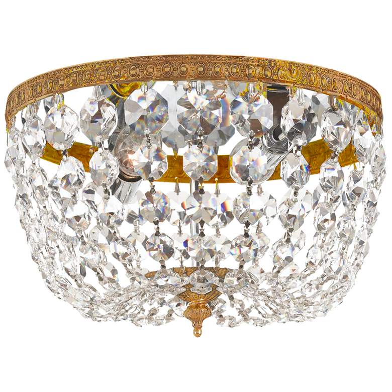 Image 1 Crystorama Ceiling Mount 8"W Brass and Crystal Ceiling Light