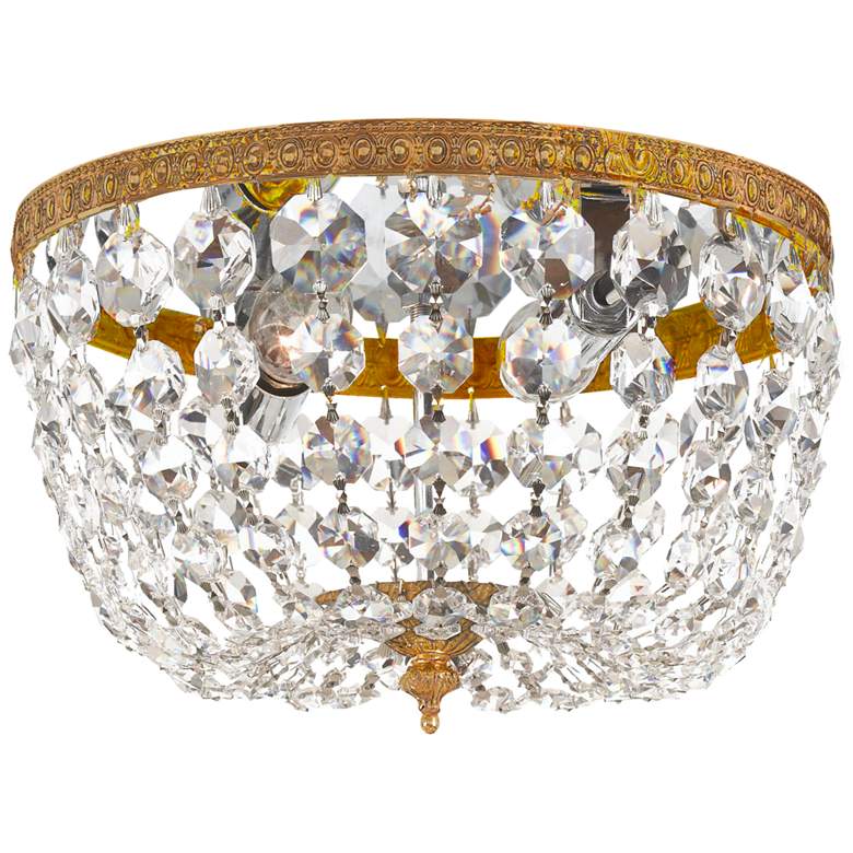 Image 1 Crystorama Ceiling Mount 8 inchW Brass and Crystal Ceiling Light