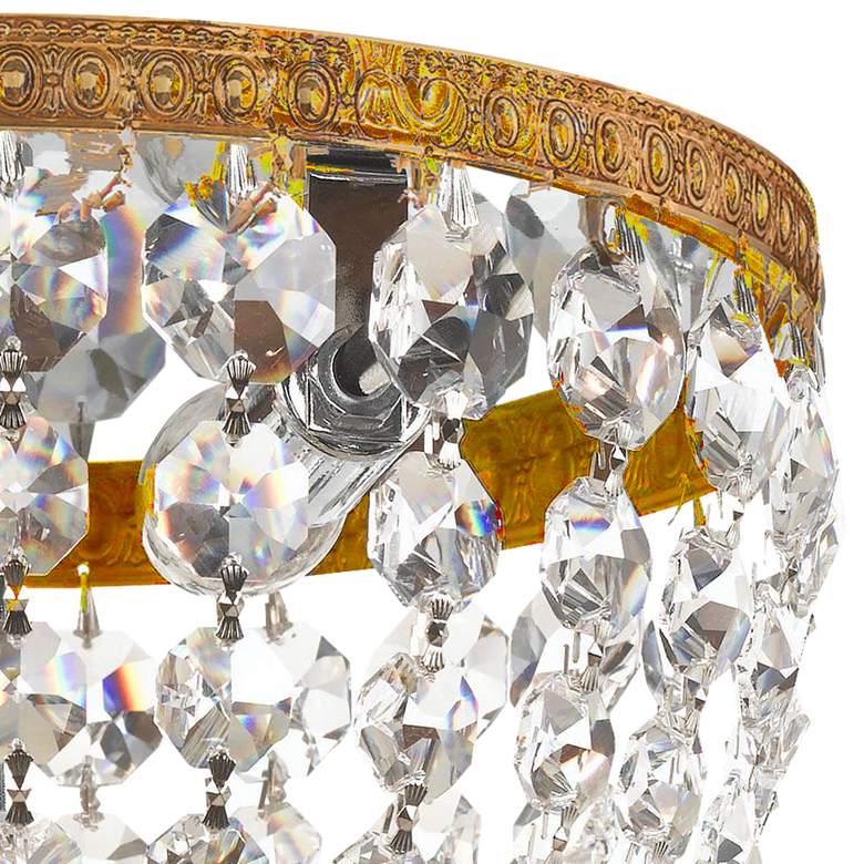 Crystorama Ceiling Mount 8&quot;W Brass and Crystal Ceiling Light more views