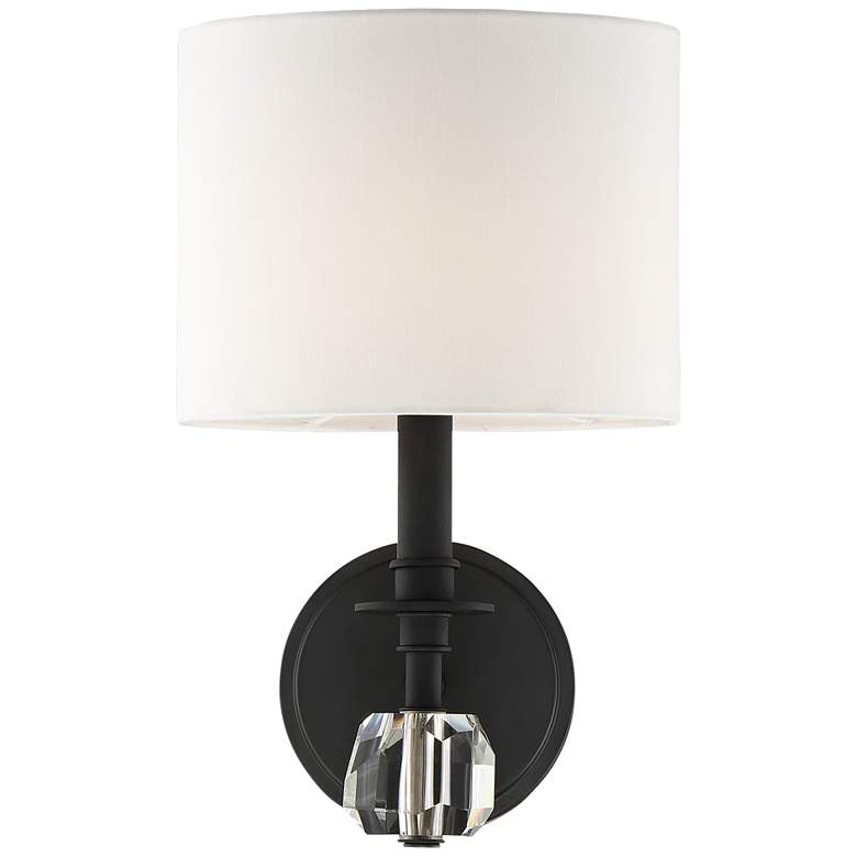 Image 1 Crystorama Chimes 10 1/4" High Black Forged Wall Sconce