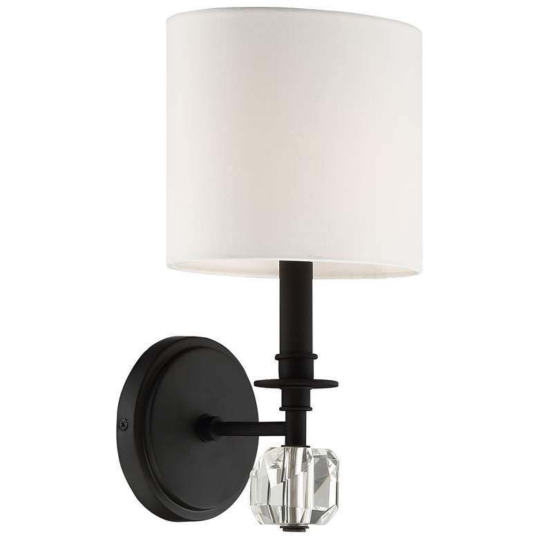 Image 2 Crystorama Chimes 10 1/4 inch High Black Forged Wall Sconce more views