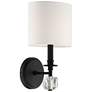 Crystorama Chimes 10 1/4" High Black Forged Wall Sconce