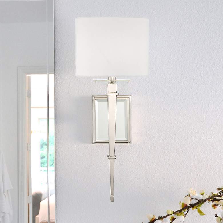 Image 1 Crystorama Clifton 20" High Polished Nickel Wall Sconce