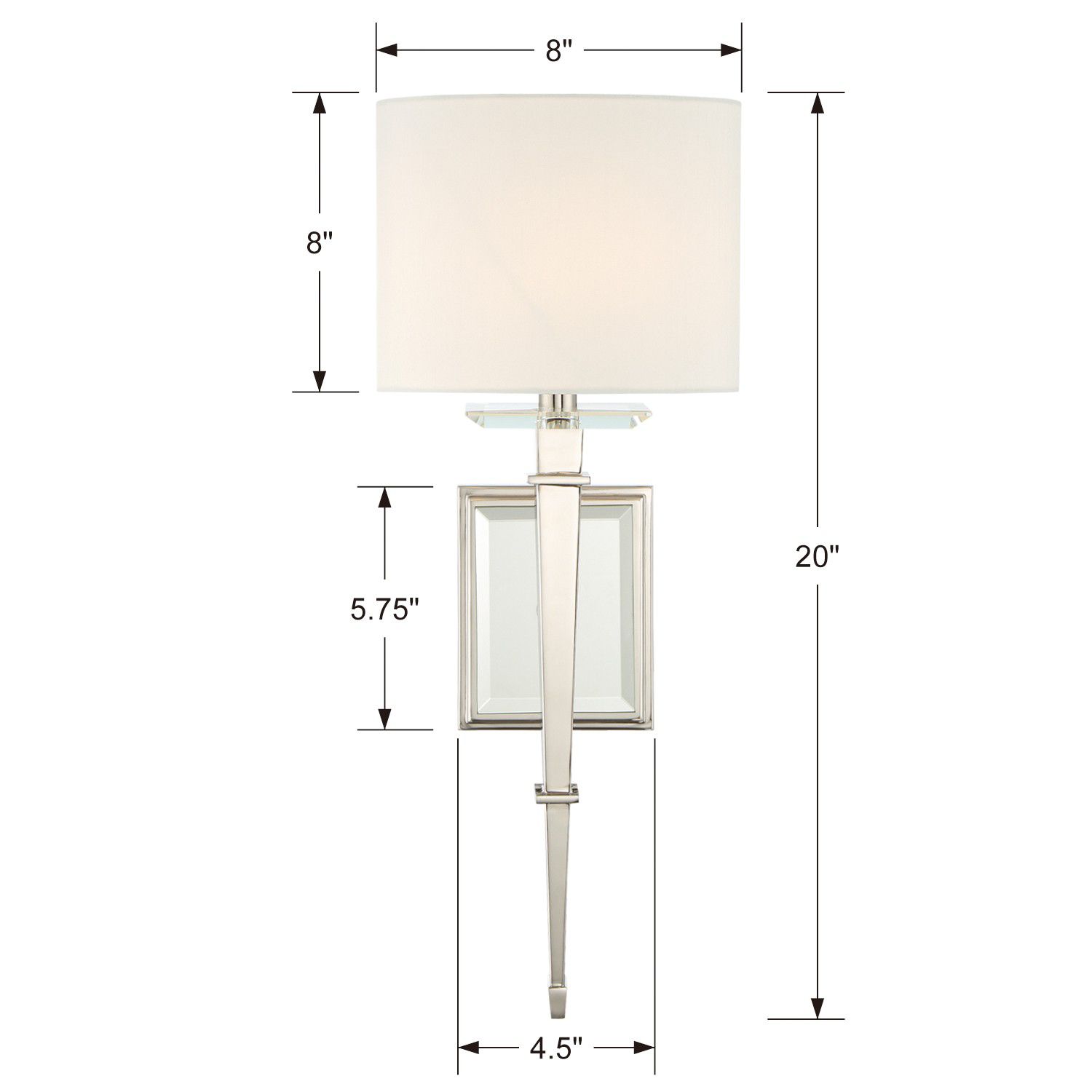 Crystorama Clifton 20" High Polished Nickel Wall Sconce