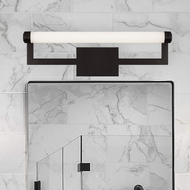 Image 6 Crystorama Clinton 1 Light Matte Black Bathroom Vanity more views