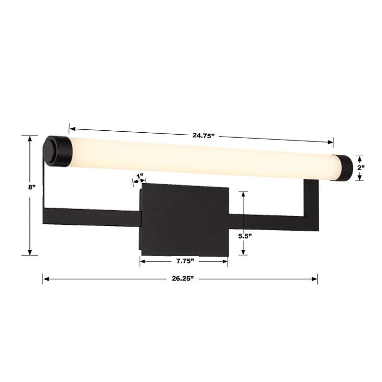 Image 7 Crystorama Clinton 1 Light Matte Black Bathroom Vanity more views