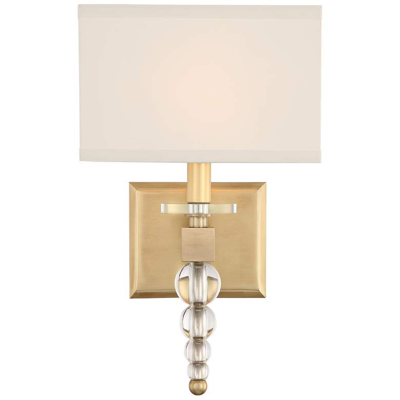 Image 1 Crystorama Clover 16 inch High Aged Brass Wall Sconce
