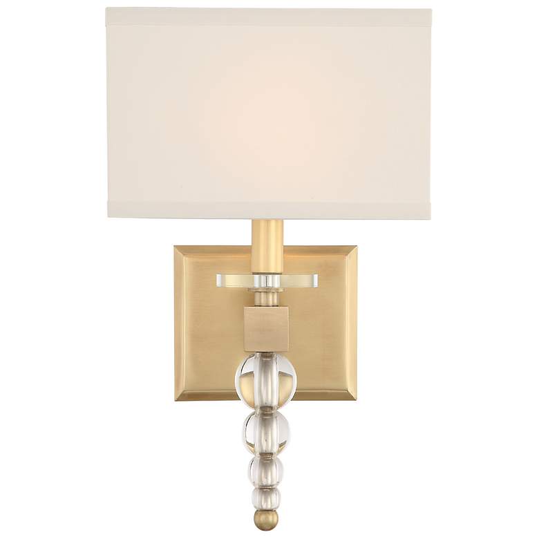 Image 1 Crystorama Clover 16" High Aged Brass Wall Sconce