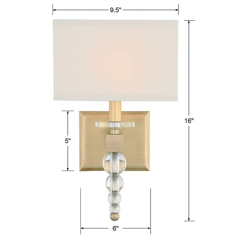 Image 6 Crystorama Clover 16" High Aged Brass Wall Sconce more views