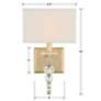 6_Crystorama Clover 16" High Aged Brass Wall Sconce more views