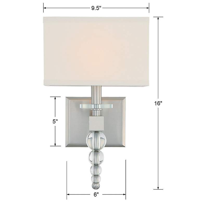 Image 5 Crystorama Clover 16" High Brushed Nickel Wall Sconce more views