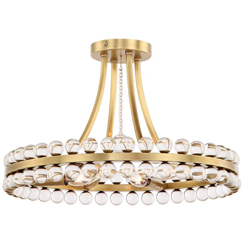 Image 1 Crystorama Clover 18" Wide Aged Brass Ceiling Light