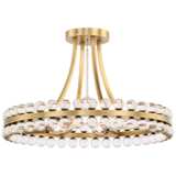Crystorama Clover 18&quot; Wide Aged Brass Ceiling Light