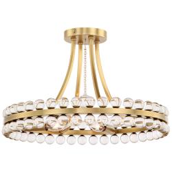 Crystorama Clover 18&quot; Wide Aged Brass Ceiling Light