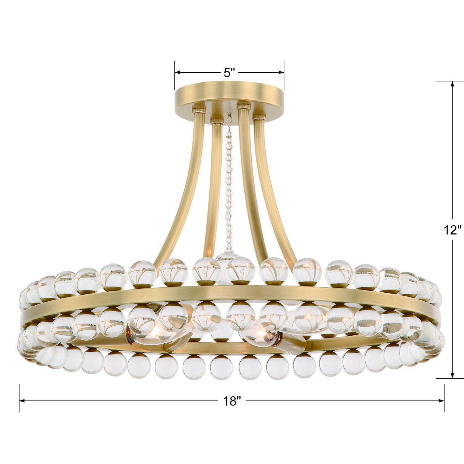 Crystorama Clover 18" Wide Aged Brass Ceiling Light
