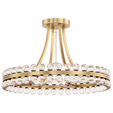 Crystorama Clover 18" Wide Aged Brass Ceiling Light