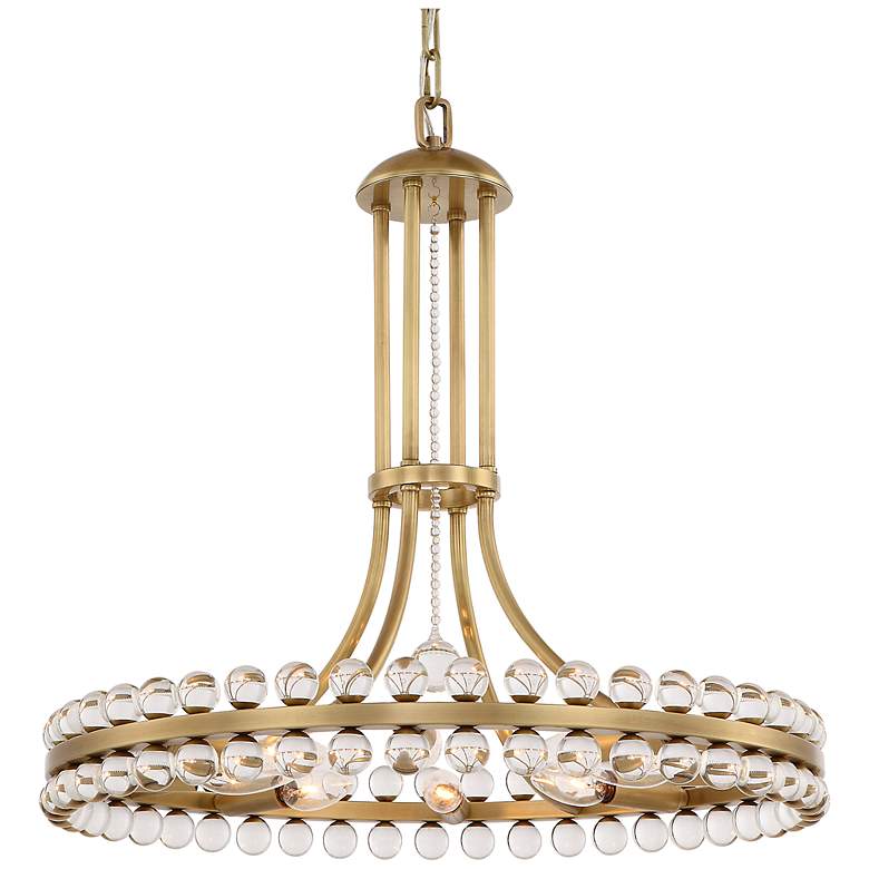 Image 2 Crystorama Clover 22 1/2" Wide Aged Brass and Crystal Chandelier
