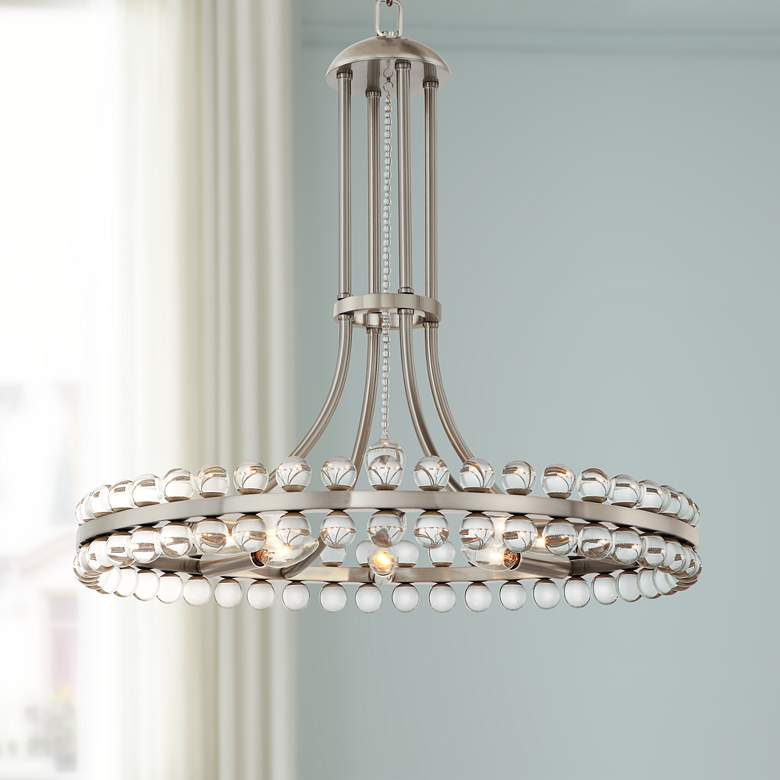 Image 1 Crystorama Clover 22 1/2" Wide Brushed Nickel Chandelier
