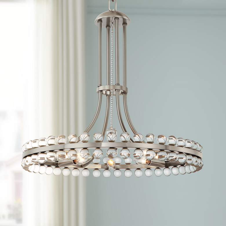 Image 1 Crystorama Clover 22 1/2 inch Wide Brushed Nickel Chandelier