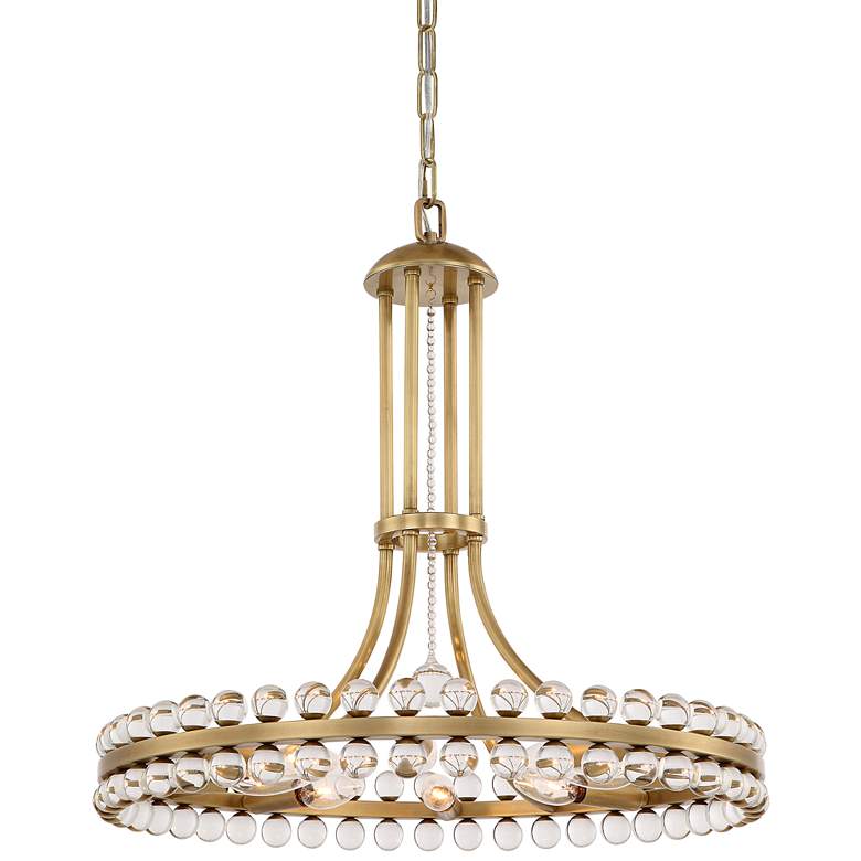 Crystorama Clover 22 1/2&quot;W Aged Brass and Crystal Chandelier