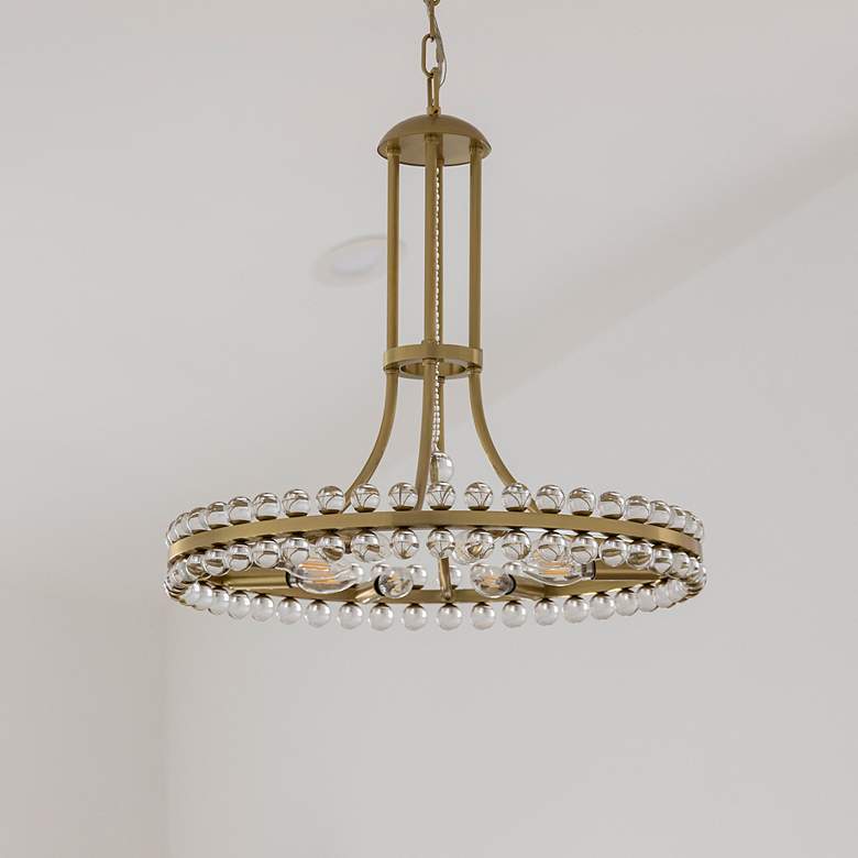 Image 1 Crystorama Clover 22 1/2 inchW Aged Brass and Crystal Chandelier