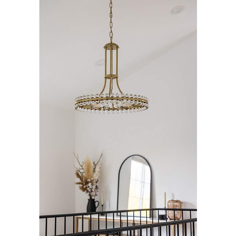 Image 3 Crystorama Clover 22 1/2 inchW Aged Brass and Crystal Chandelier more views