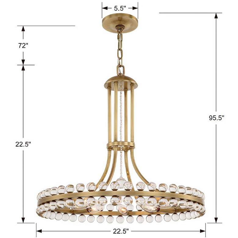Image 4 Crystorama Clover 22 1/2"W Aged Brass and Crystal Chandelier more views