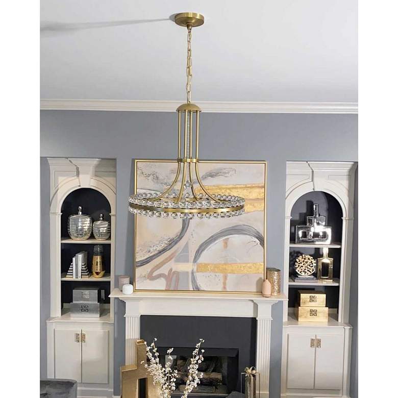Image 7 Crystorama Clover 22 1/2"W Aged Brass and Crystal Chandelier more views