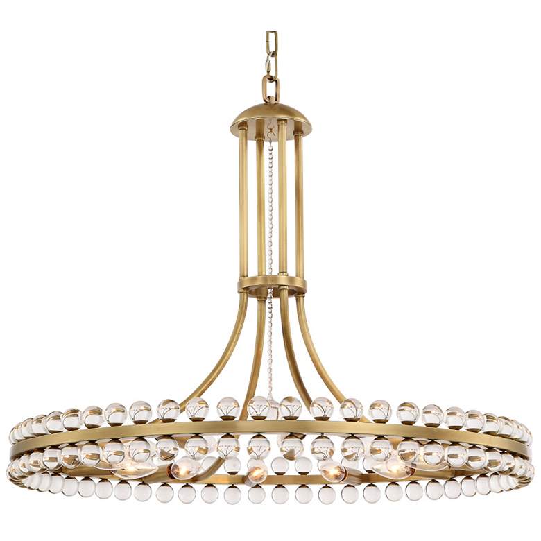 Image 2 Crystorama Clover 28 3/4" Wide Aged Brass Chandelier