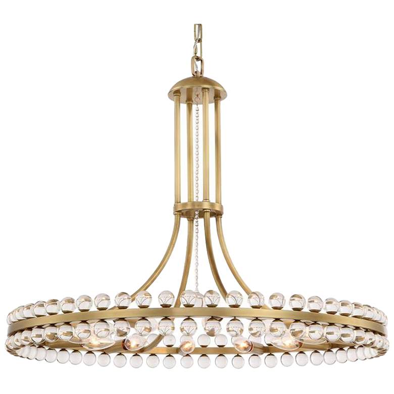 Image 2 Crystorama Clover 28 3/4" Wide Aged Brass Chandelier