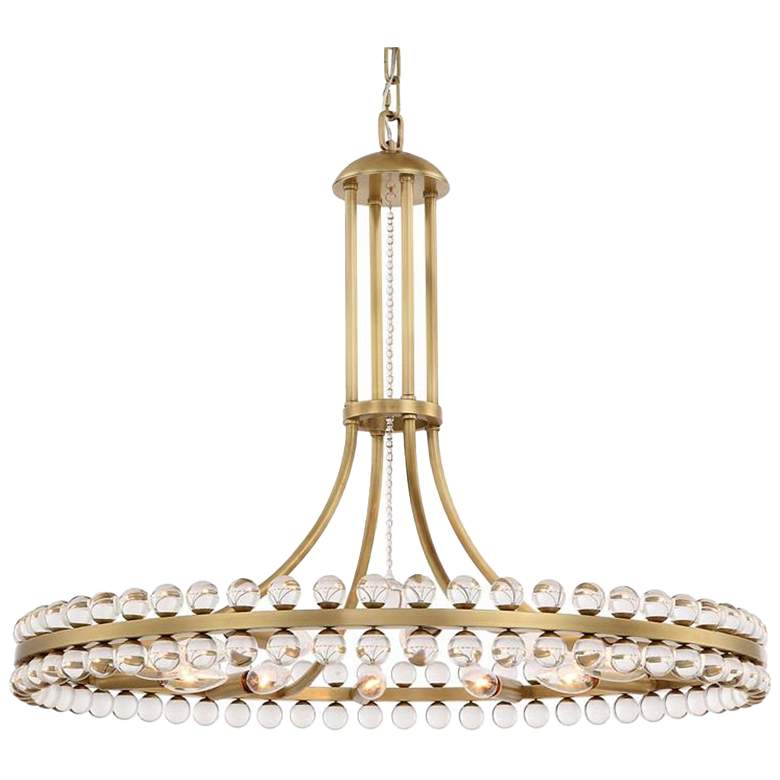 Image 2 Crystorama Clover 28 3/4 inch Wide Aged Brass Chandelier