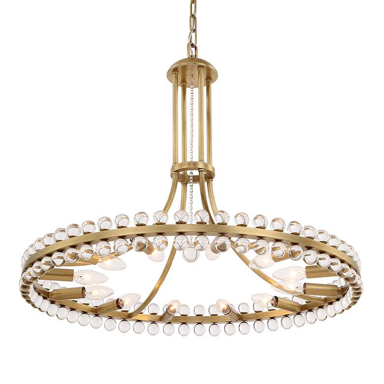 Image 3 Crystorama Clover 28 3/4" Wide Aged Brass Chandelier more views