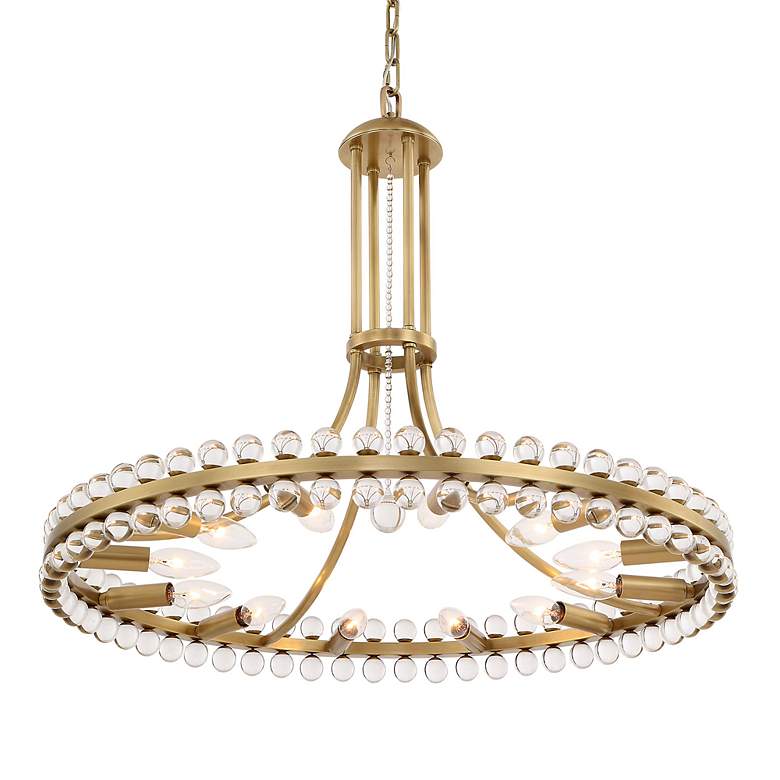 Image 3 Crystorama Clover 28 3/4 inch Wide Aged Brass Chandelier more views