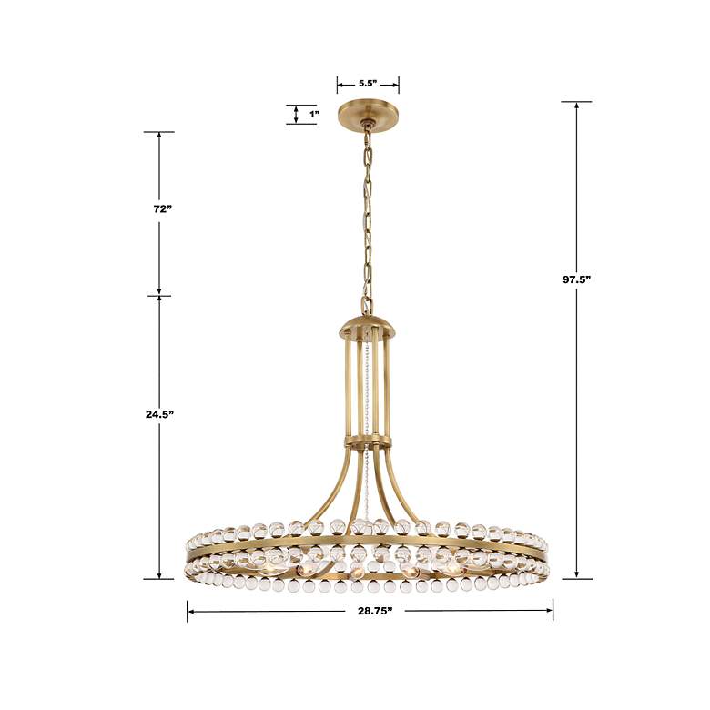 Image 5 Crystorama Clover 28 3/4" Wide Aged Brass Chandelier more views